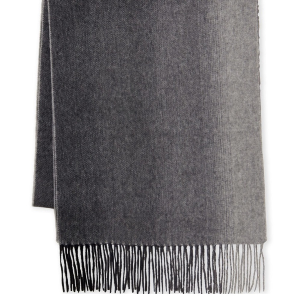 Qi cashmere scarf ombré gray charcoal soft luxe